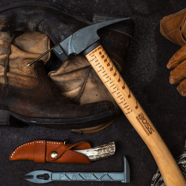 12 oz. Titanium Hammer | Hickory Handle Titanium Hammer Boss Hammer Co. Milled Curved