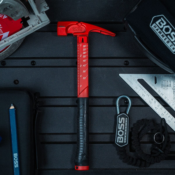 Custom Pro Plus Titanium Hammer Titanium Boss Hammer Co. 14 oz Milled Face Red
