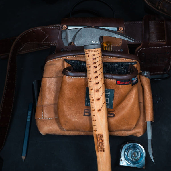 14 oz. Titanium Hammer | Hickory Handle Titanium Boss Hammer Co. Milled Curved 