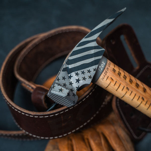 AMERICAN FLAG CUSTOM | Titanium Hammer Titanium Boss Hammer Co. 12 oz Milled Hickory Handle