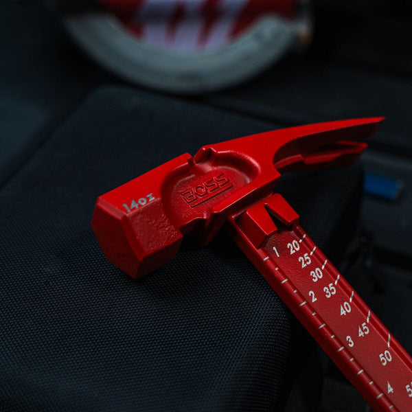 Custom Pro Plus Titanium Hammer Titanium Boss Hammer Co. 14 oz Smooth Face Red 