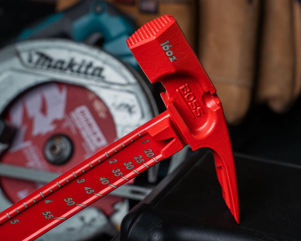 Custom Pro Plus Titanium Hammer Titanium Boss Hammer Co. 16 oz Milled Face Red 