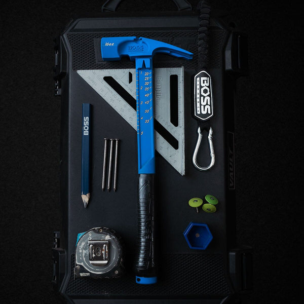 Custom Pro Plus Titanium Hammer Titanium Boss Hammer Co. 16 oz Smooth Face Blue 