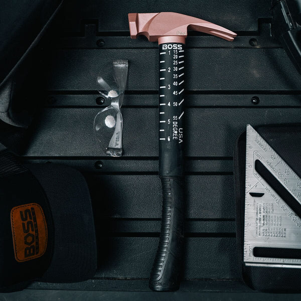Rose Gold Titanium Hammer Titanium Hammer Boss Hammer Co. 12 oz Titanium Poly-fiberglass Milled 